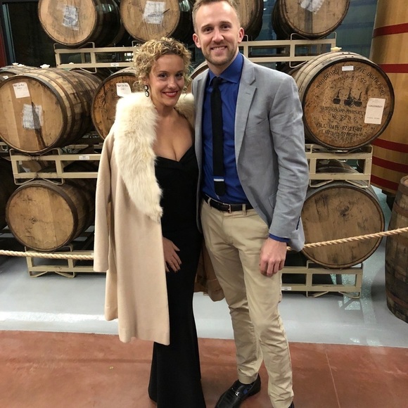 Vintage S/M full length fur coat wool fox collar camel blonde jacket winter real - Picture 11 of 13